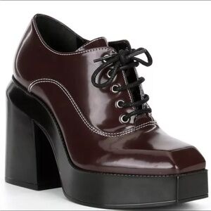 NEW Gianni Bini “City-Girl” Brown Platform Patent Leather Shoes NWT women 7.5